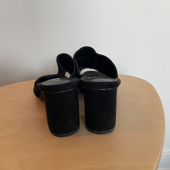 Suede Open Square Toe Mules - Picture 3 of 5